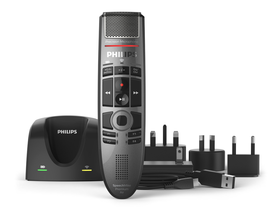 Philips SpeechMike Premium Air: Wireless Dictation Microphone for Superior Accuracy and Comfort